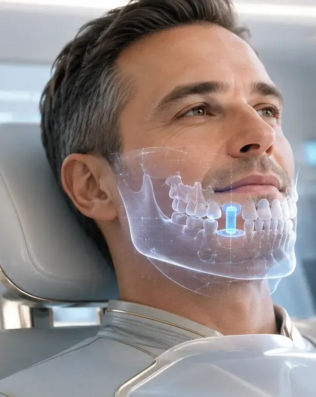Step 1 of an implant placement: 3d scan and planning