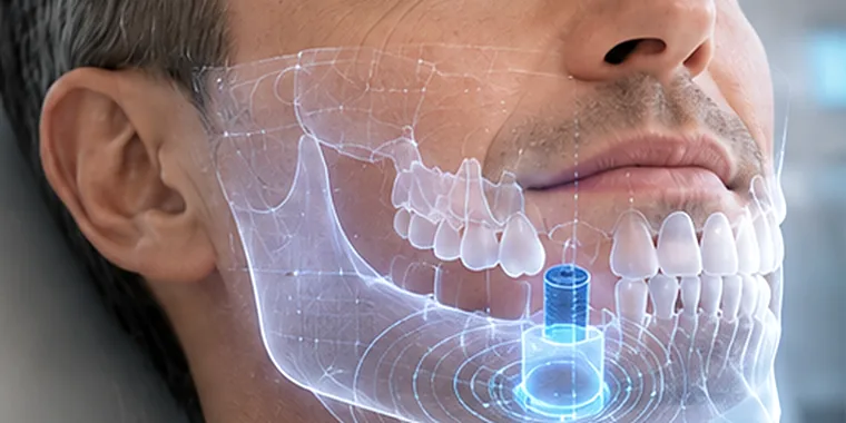 Místo pro implantát připravené podle digitálního plánu