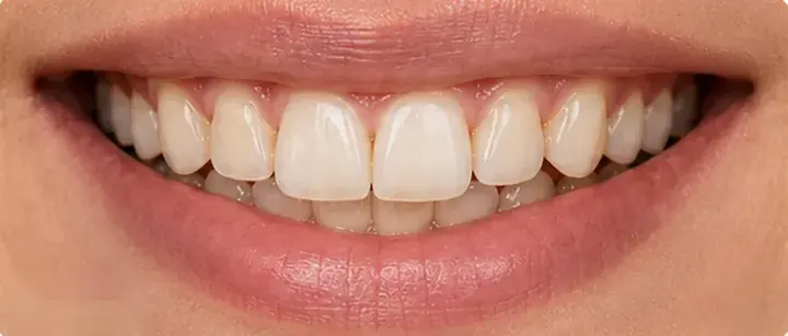 Before: uneven tooth proportions and dull colour